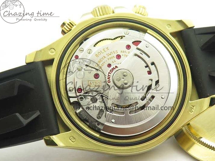 Daytona 1:1 Clone 116518 LN YG Dial Best Black ARF Rubber A4130 On Strap Super Edition 0303